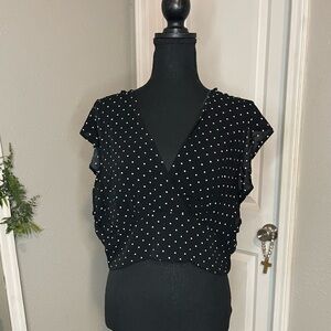 Blu Pepper Black and White Polka Dot Blouse